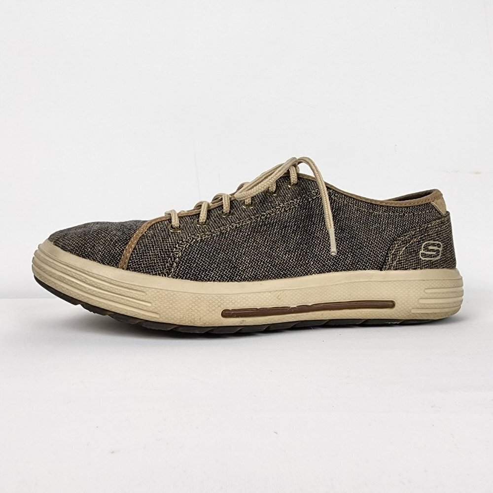 SKECHERS Classic Fit Air Cooled Memory Foam Brown Kint Runners Mens Size…